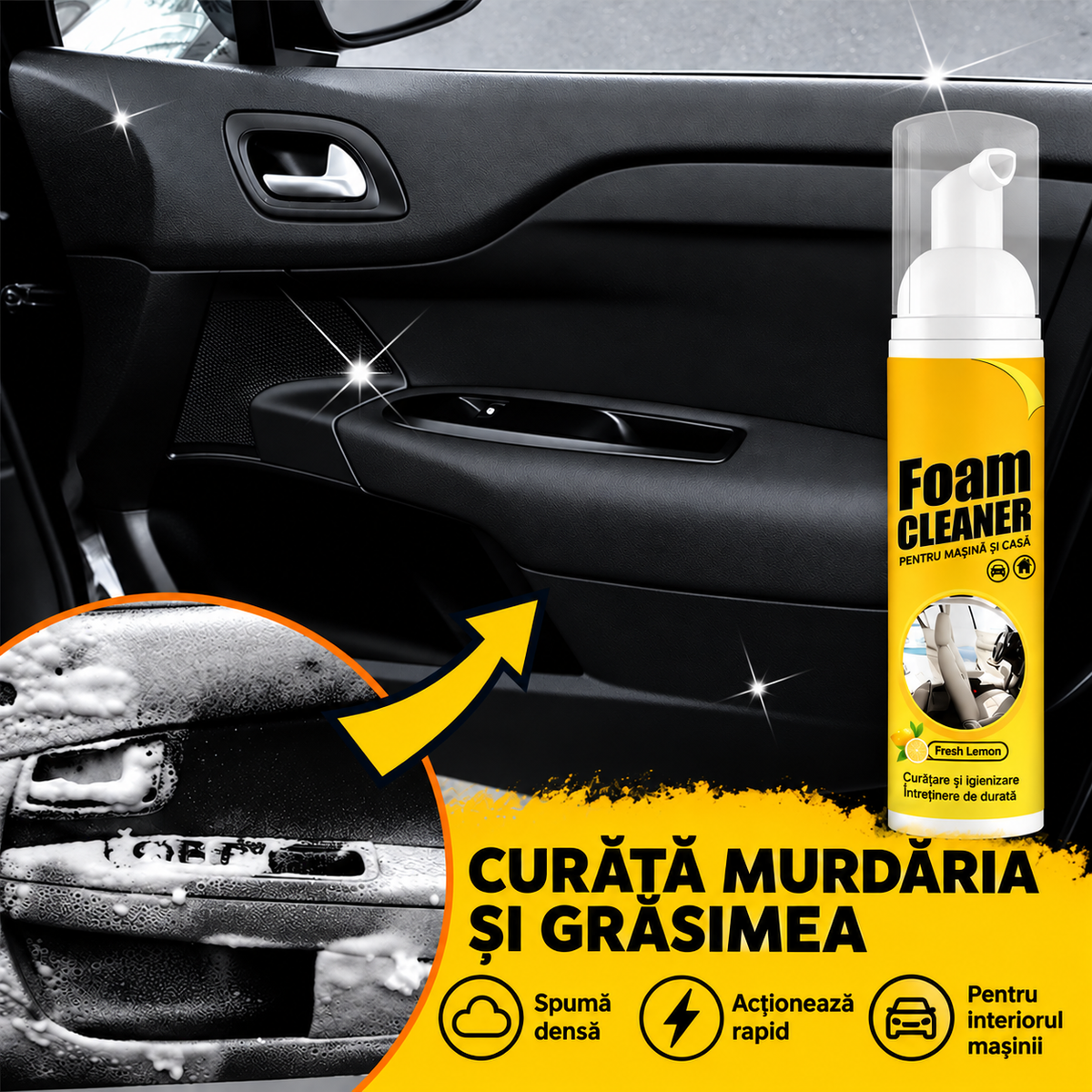 Spumă de Curățat 2 în 1 pentru Mașină și Locuință